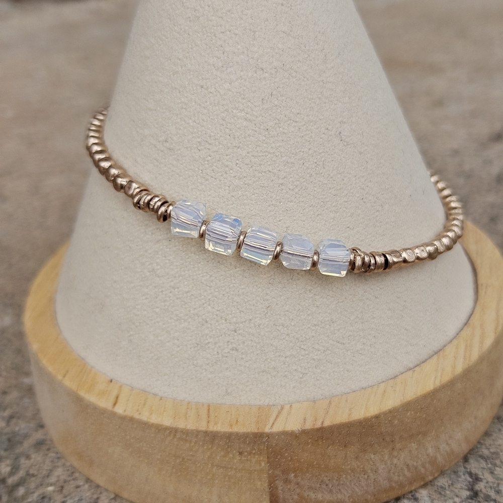 KEEP Collective Rose Gold and Iridescent Beaded Wrap Bracelet Women's Jewelry